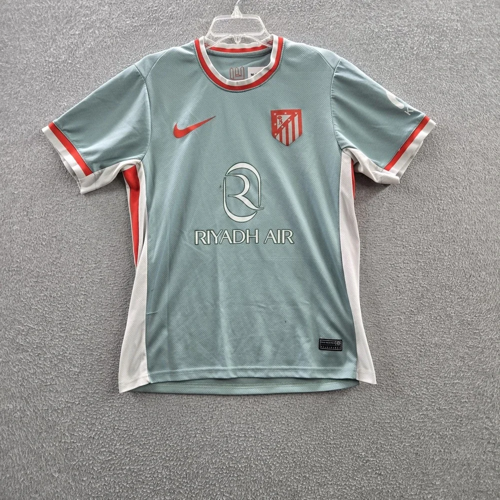 Atletico Madrid Men Jersey M Light Blue 2025 Away Nike Soccer READ
